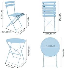 Skládací sada zahradního nábytku ORION modrá