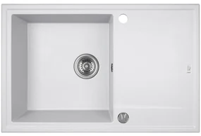Laveo Megalo, 1-komorový granitový drez 780x500x185 mm, biela, LAV-SBE_611T