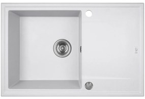 Laveo Megalo, 1-komorový granitový drez 780x500x185 mm, biela, LAV-SBE_611T