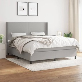 Boxspring posteľ s matracom bledosivá 180x200 cm látka 3131289