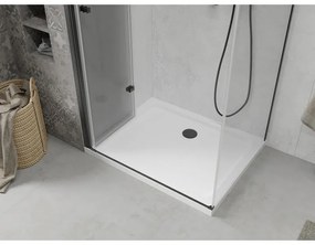 Mexen Lima, sprchovací kút so skladacími dverami 100 (dvere) x 120 (stena) cm, 6mm číre sklo, čierny profil + slim sprchová vanička biela s čiernym sifónom, 856-100-120-70-00-4010B