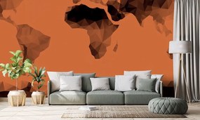 Samolepiaca tapeta oranžová mapa v polygonálnom štýle - 450x300