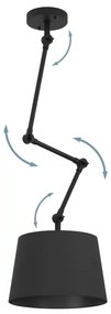 Eglo 390112 - Luster na tyči PISTUNIO 1xE27/40W/230V čierna