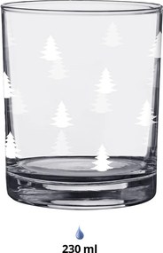 Pohárik na pitie s bielymi stromčekmi Black&White X-Mas - Ø 7*9 cm / 230 ml