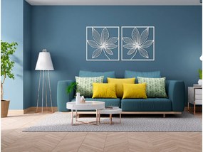 drevko Viacdielny obraz Kvety v zrkadle Rozmer obrazu: 32,5 x 65 cm, Farba dekorácie: Čierna
