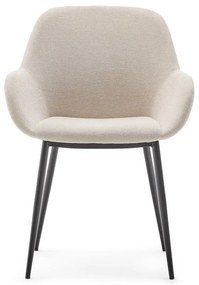 Krémovobiele čalúnené jedálenské kreslo Konna – Kave Home
