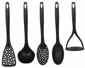 5-dielna sada kuchynského náčinia Nylon, čierna