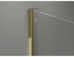 Mexen Kioto-X, sprchová zástena 150 x 200 cm, 10mm číre sklo, zlatý lesklý profil, 800-150-101-50-00-X