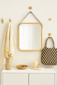 Závesné zrkadlo Jae Beige, bambus