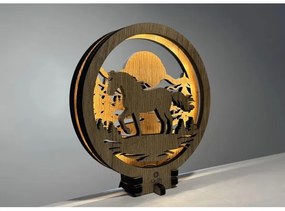 Li-Go 23598/DUB2 - LED stmievateľná stolná dekorácia LED/12W/230V 20x22 cm dub