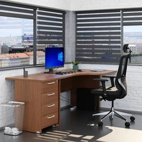 Zostava kancelárskeho nábytku Visio 3, 160 cm, pravá, orech