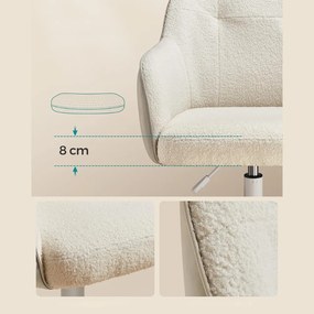 Kancelárska stolička SABINA, max. 110kg, biela/béžová SongmicsHome