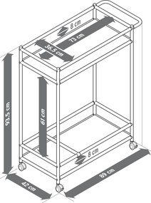 Kovový servírovací vozík »CN3« s 2 úrovňami