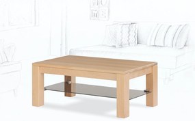 Wooded Konferenční stolek Chicago Glass z masivu BUK