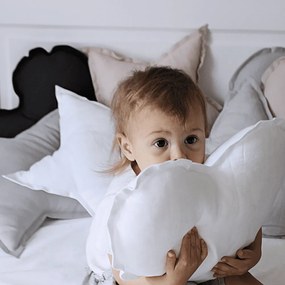 Ľanový vankúš hviezda biely 50 cm