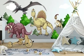 Nálepka na stenu pre deti dinosaury v prírode 100 x 200 cm