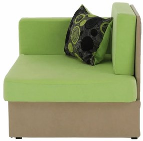 Tempo Kondela Rozkladacie kreslo, zelená/béžová, ľavá, KUBOŠ