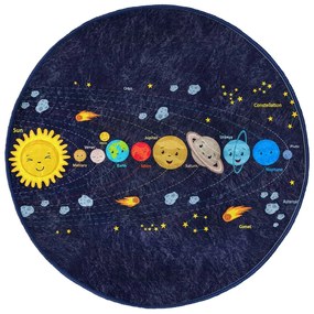 Tmavomodrý detský koberec ø 80 cm Comfort – Mila Home