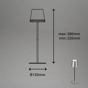 Brilo - KIKI nabíjateľná dotyková stolná LED lampa LED/2,6W/5V IP44 2600 mAh strieborná