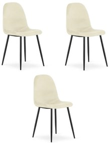 Set troch jedálenských stoličiek COMO béžový (3 ks)