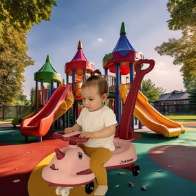 KIK LED Swing FIX S1 gravitačná kolobežka s rúčkou, ružová