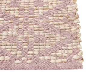 Bavlnený koberec 80 x 150 cm béžová/ružová GERZE Beliani