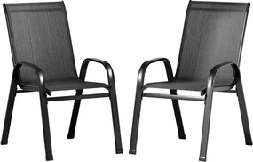 TRENDIE Záhradné stoličky sada 4ks čierne