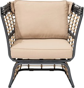 Béžové kovové záhradné kreslo Paros – Garden Pleasure