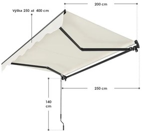InternetovaZahrada Markíza 250 cm - krémová
