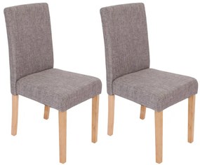 Jedálenská stolička Litta sivá látka (SET 2 ks) - Svetlo hnedá