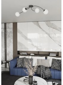 Prisadený luster VIBRA 4xE14/10W/230V čierna/biela