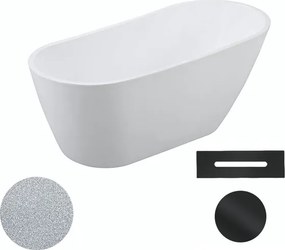 Besco Akrylátová voľne stojaca vaňa Melody Glam S 150x80 (170x80) BESCO-Typ výpuste: Click-Clack s prepadom, grafit, BESCO-Rozmery: 150x80, BESCO-Far…