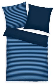 Tom Tailor Bavlnené obliečky Dark Navy & Cool Blue, 200 x 220 cm, 2 ks 80 x 80 cm