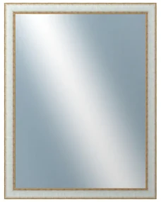DANTIK - Zrkadlo v rámu, rozmer s rámom 70x90 cm z lišty DOPRODEJMETAL bielozlatá (3023)
