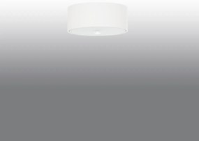 Stropné svietidlo Skala, 1x biele textilné tienidlo, (biele sklo), (fi 30 cm)