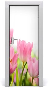 Fototapeta samolepiace ružové tulipány 95x205 cm