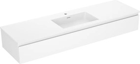 Mexen Orio, kúpeľňová skrinka 160 cm s umývadlom Otis, 1 zásuvka, biela matná, 91A10-16023-1-BF01-W18M01