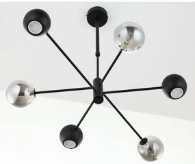 Jupiter 1974 - Luster na tyči MOKA 3xGU10/10W/230V + 3xG9/10W/230V čierna/chróm