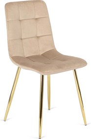 PROXIMA.store - Čalúnená jedálenska stolička YORK FARBA: béžová, FARBA NÔH: zlatá