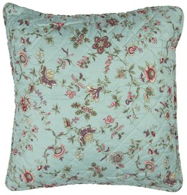 Tyrkysový povlak na vankúš s kvetmi Flowers - 50 * 50 cm
