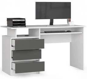 Počítačový stôl CLP 135 - biela/grafit
