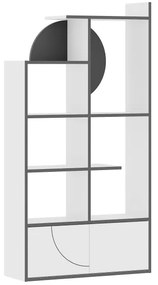 Moderná knižnica Houseland Half bielá/antracitovo sivá