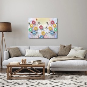 Sklenený obraz - Farebná lúka (70x50 cm)