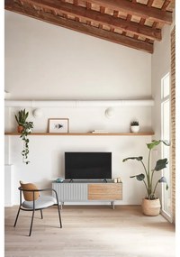 TV stolík v dekore duba v sivo-prírodnej farbe 140x52 cm Sierra – Teulat