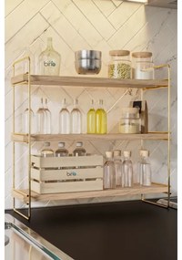 Policový organizér 45x40 cm zlatá/hnedá