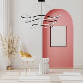 Toolight Toolight, LED závesná lampa 40/60/80cm, 82W, 3000K, LHJ016-CP3, čierna matná, OSW-50006