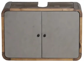 furniture-nabytek.cz - Masívna sada kúpeľňového nábytku Dingle z recyklovanej borovice a MDF, lakovaná, prírodná / sivá