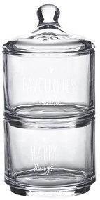 Úložná transparentná nádoba dóza s viečkom a srdiečkom Favourites Happy - Ø 10*21 cm