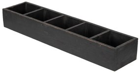 Čierny antik drevený dekoratívny box s 5timi priehradkami Silen - 54*12*7 cm
