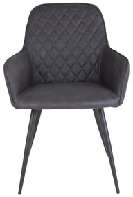 Tmavosivé čalúnené jedálenské kreslá v súprave s podrúčkami 2 ks Harbo – House Nordic